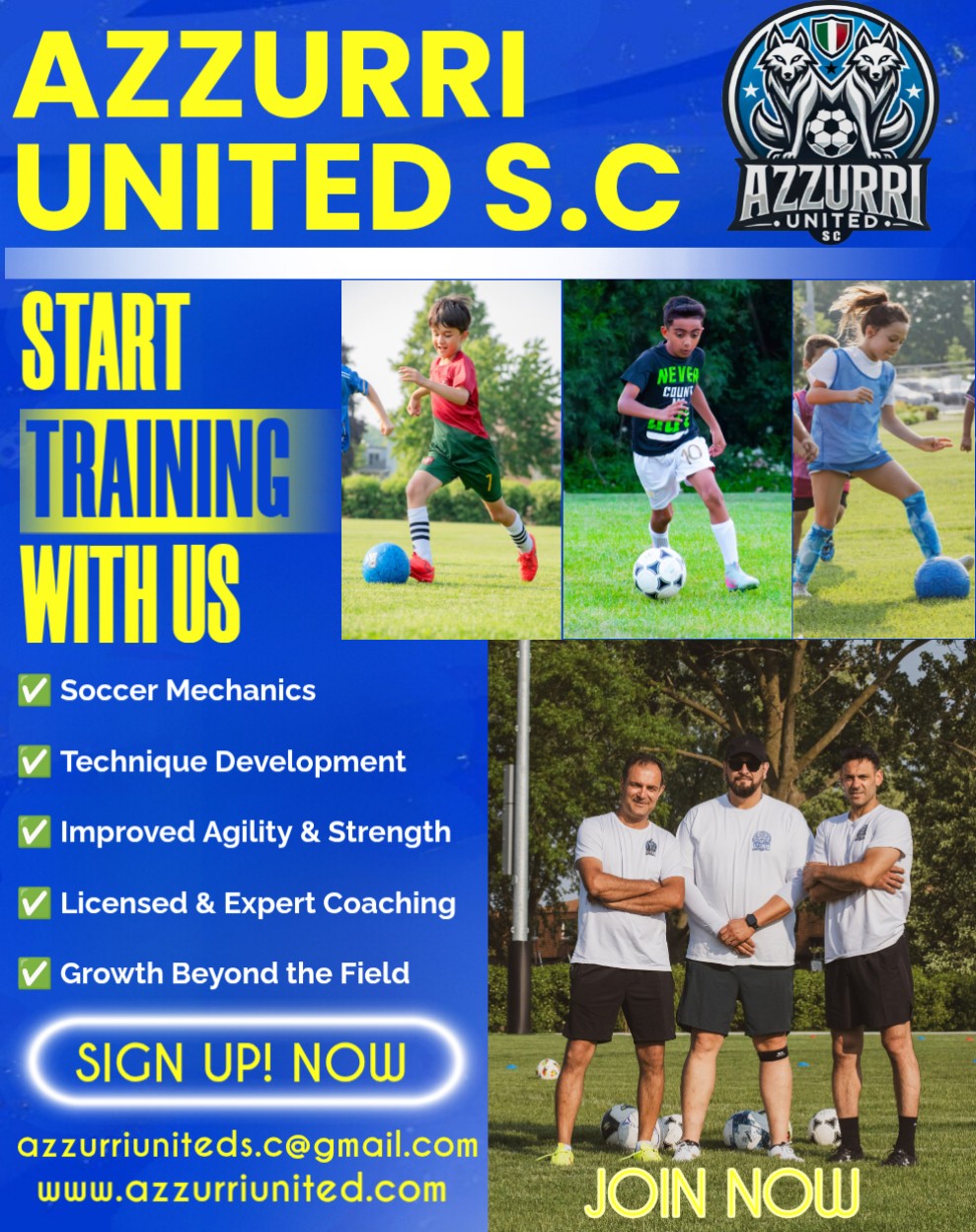 Azzurri United Start Training With Us