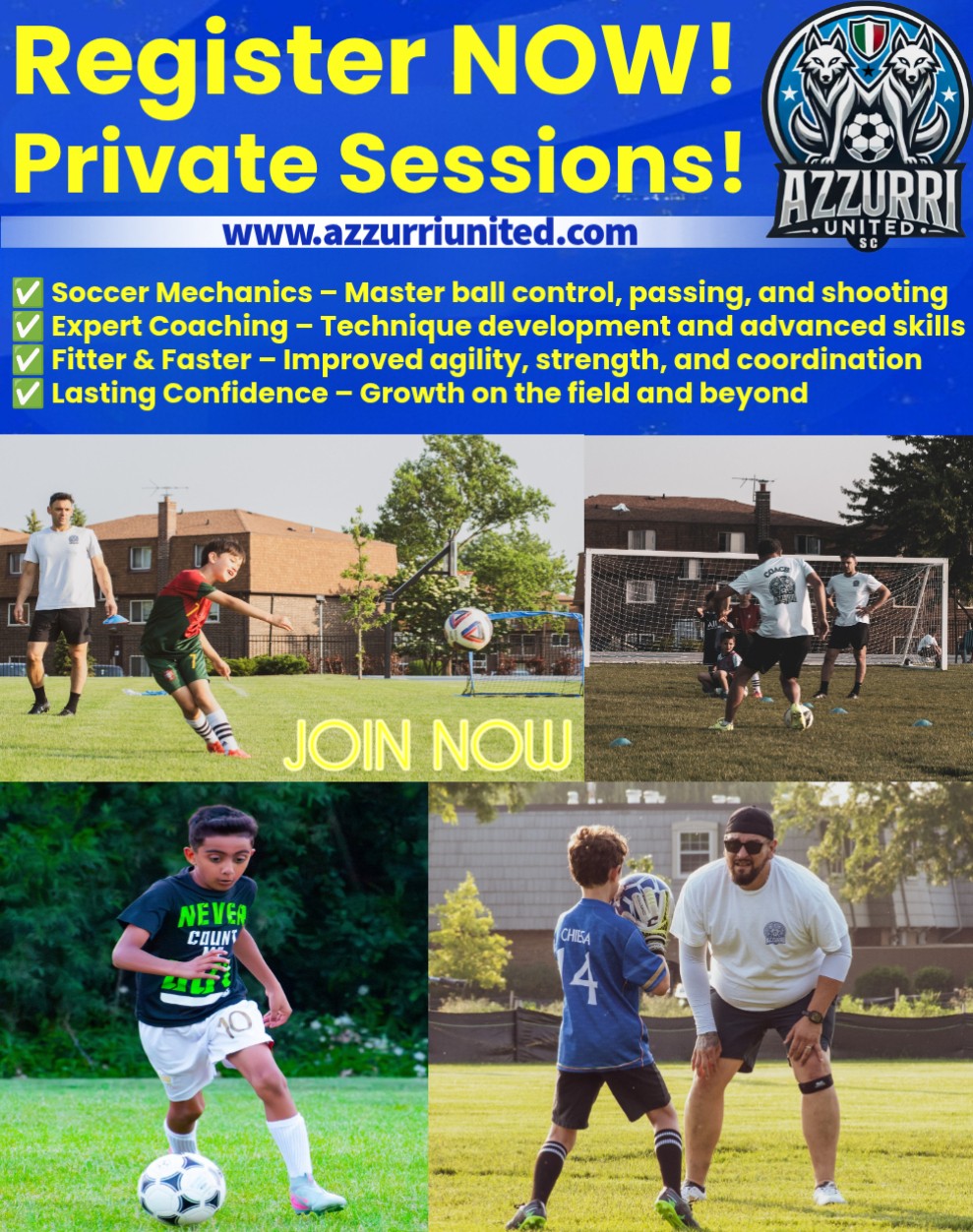 Azzurri United Private Sessions Registration